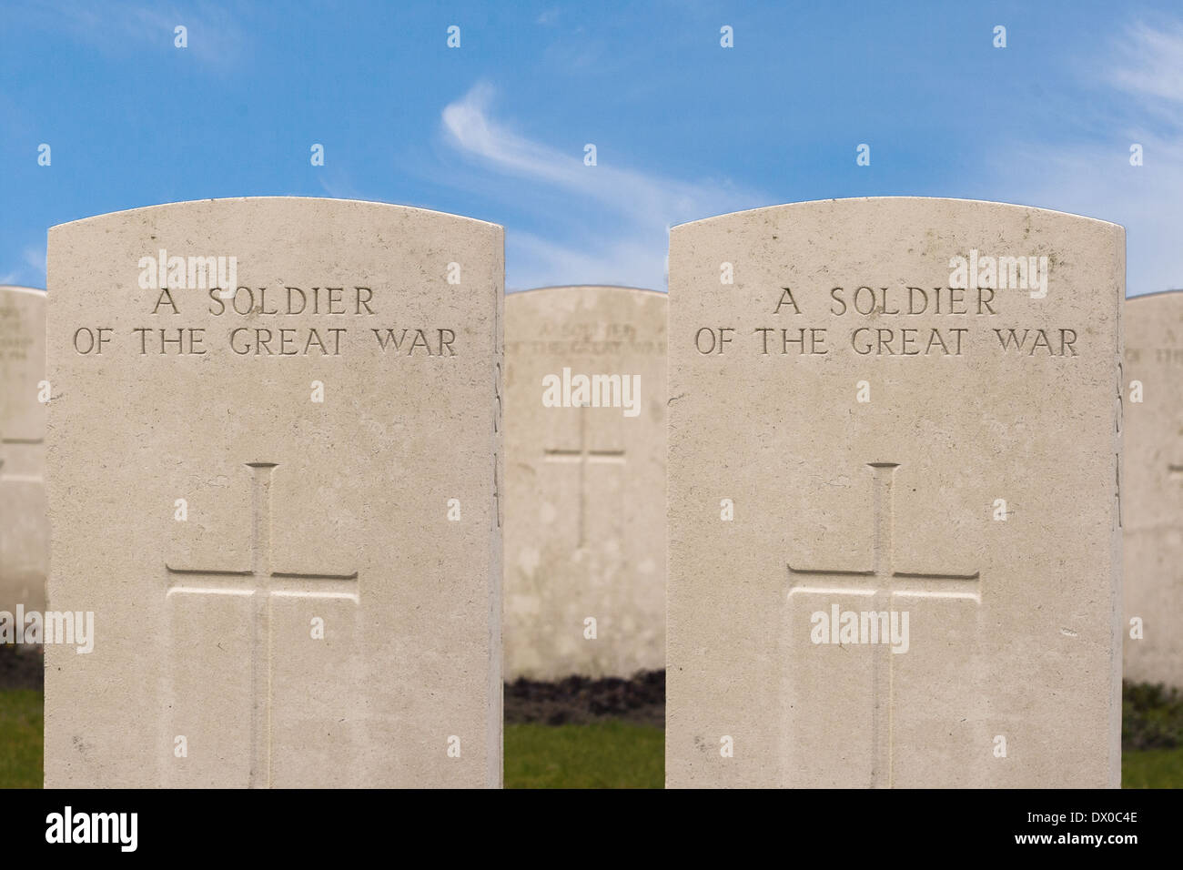 New British Cemetery in Flanders fields, grande guerre mondiale Banque D'Images