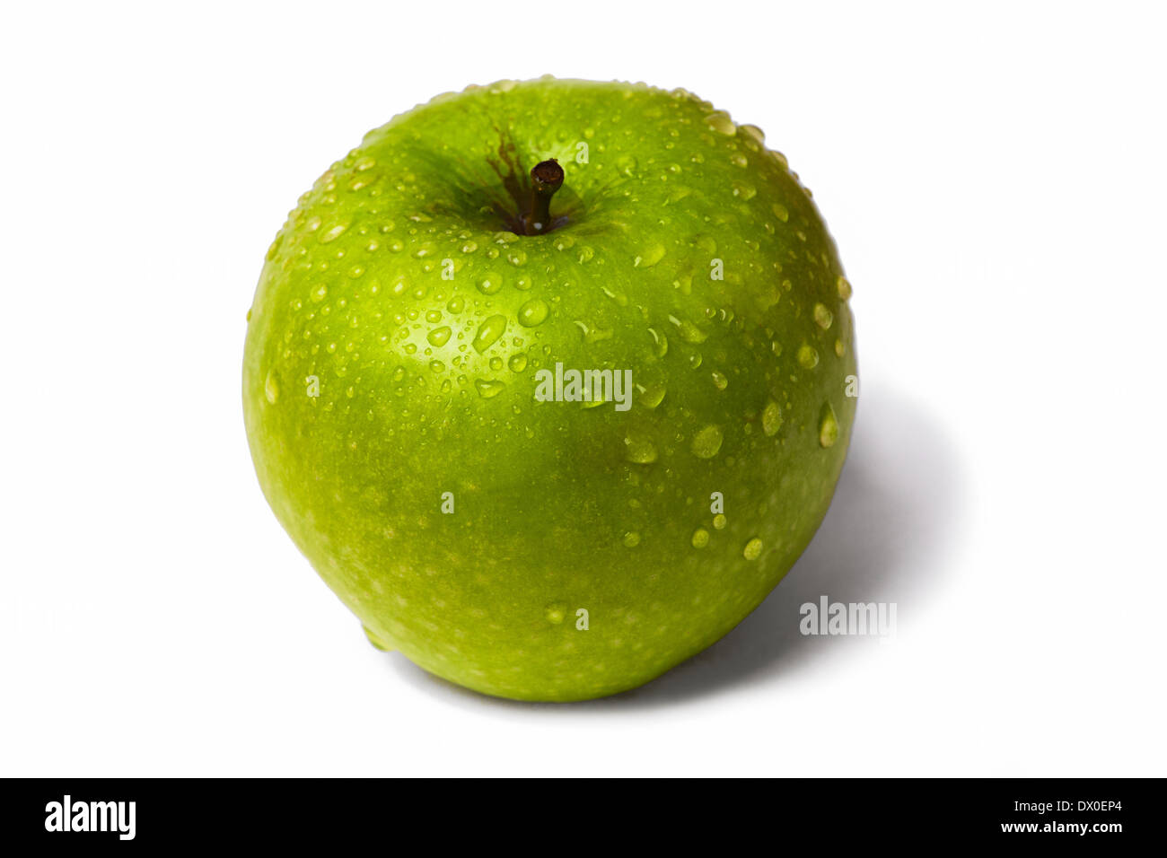 Pomme verte, isolés contre fond blanc. Banque D'Images