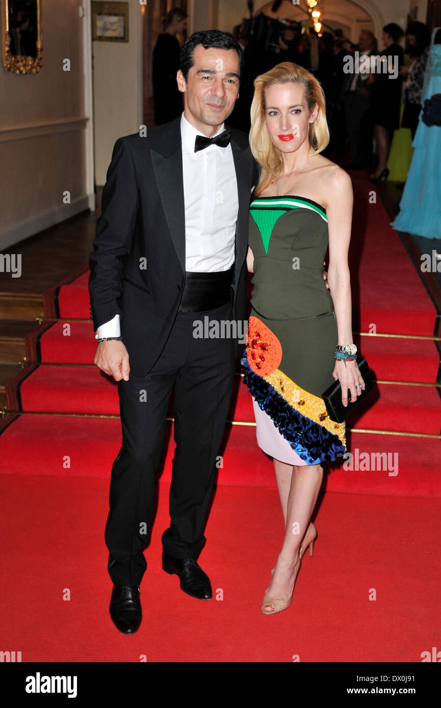 Acteur Erol Sander et femme Caroline godet lors de la présentation du Gala des Prix Spa 2014 torch Park Hotel & Spa le samedi 15 mars 2014 à Baden-Baden Banque D'Images