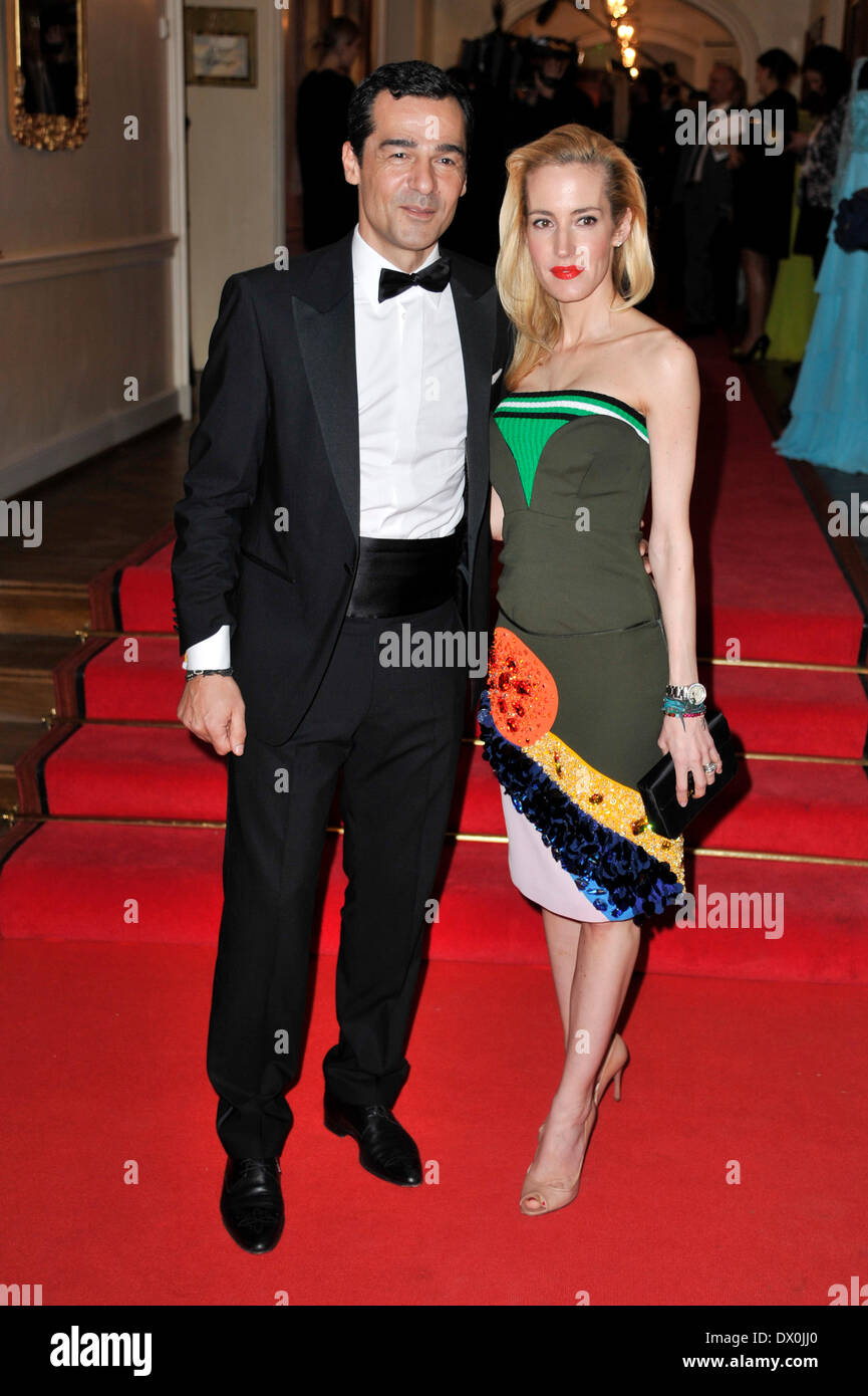 Acteur Erol Sander et femme Caroline godet lors de la présentation du Gala des Prix Spa 2014 torch Park Hotel & Spa le samedi 15 mars 2014 à Baden-Baden Banque D'Images