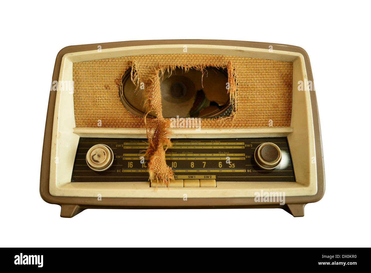 Radio Vintage clipping path Banque D'Images