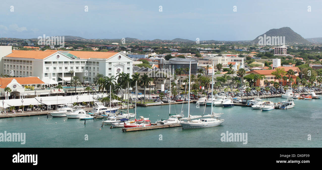 Panorama de Oranjestad, Aruba, ABC Islands, Caribbean Banque D'Images