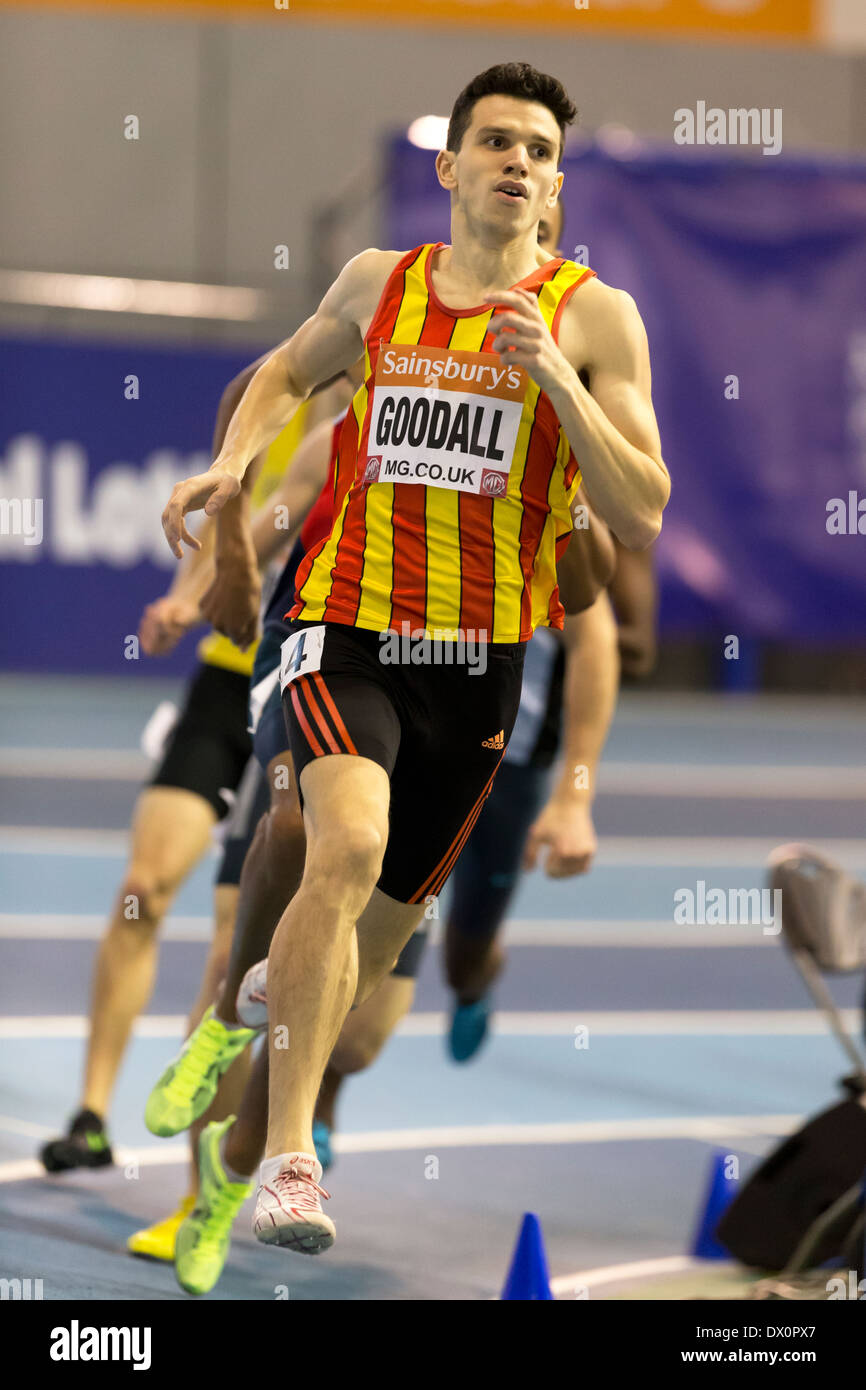 Paul GOODALL 800m hommes la finale des Championnats d'athlétisme Indoor de Sheffield, Angleterre Royaume-uni. Banque D'Images