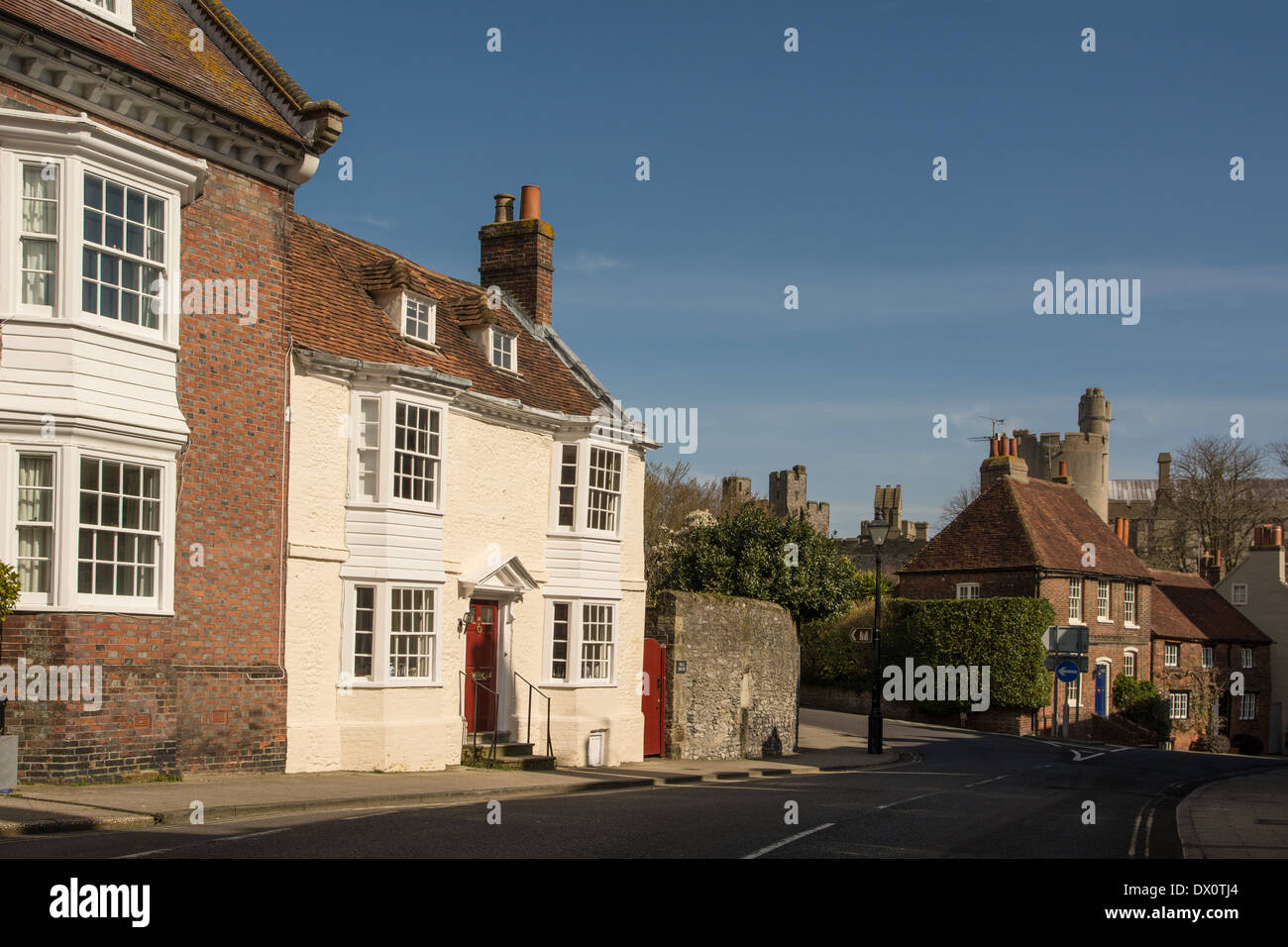 Partie de Maltravers Street, Arundel, Sussex de l'Ouest, le sud de l'Angleterre. Banque D'Images