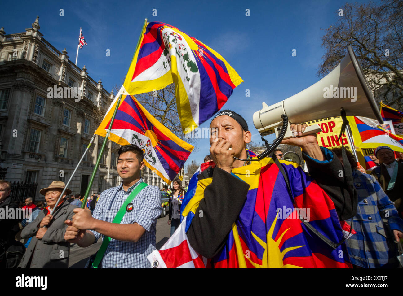 Tibet annuel de protestation pour la liberté d'occupation chinoise à Londres Banque D'Images