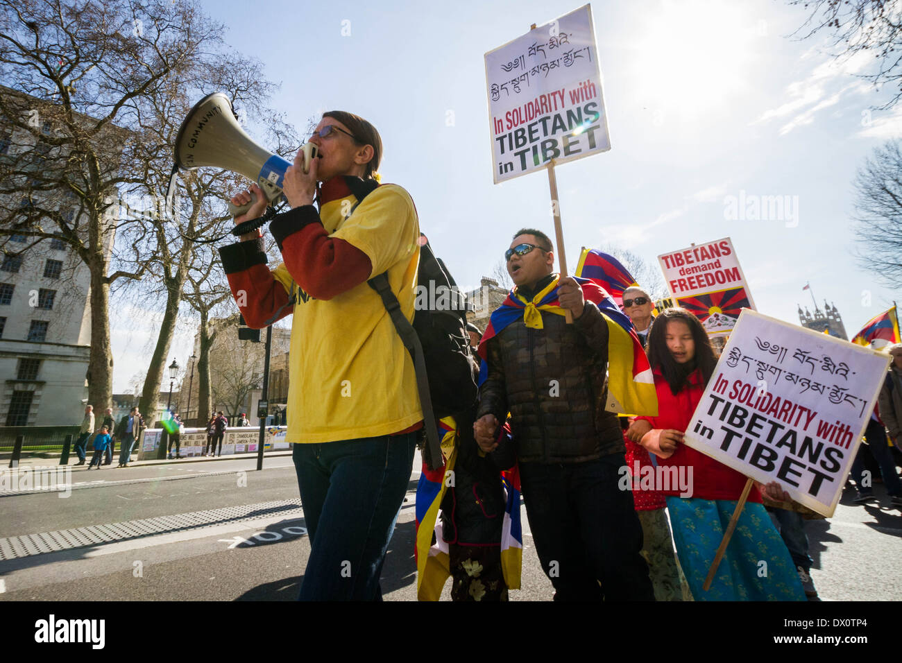 Tibet annuel de protestation pour la liberté d'occupation chinoise à Londres Banque D'Images