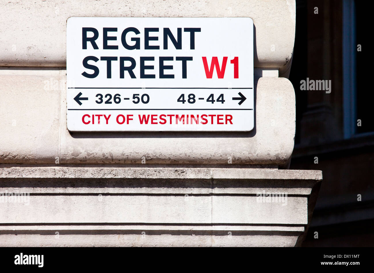 Regent Street au centre de Londres. Banque D'Images