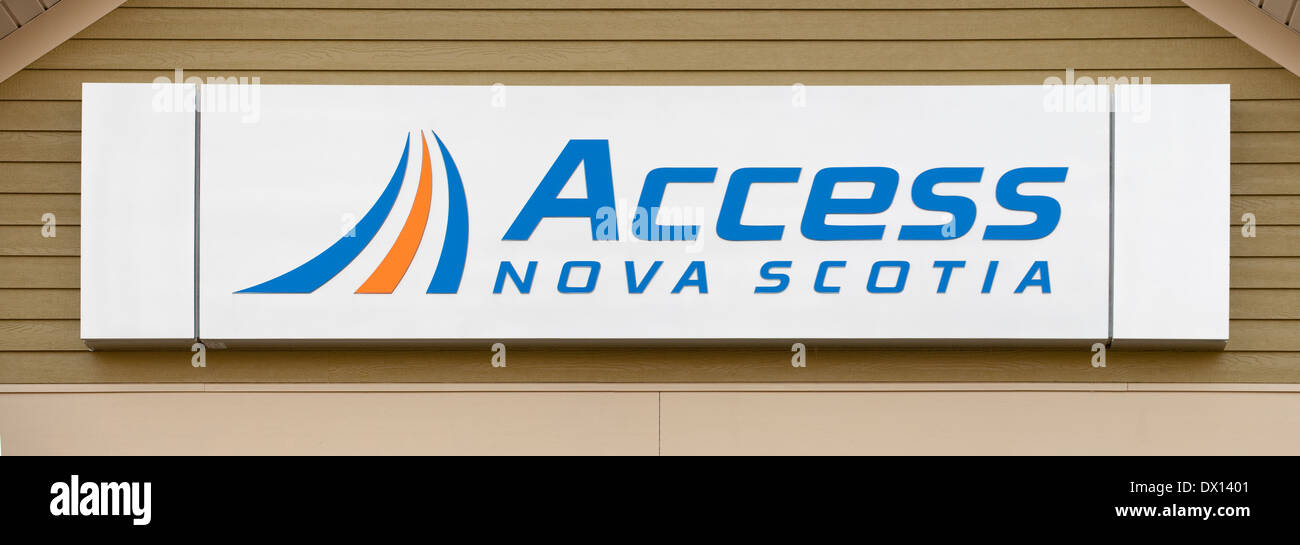 Signe d'Access Nova Scotia Banque D'Images