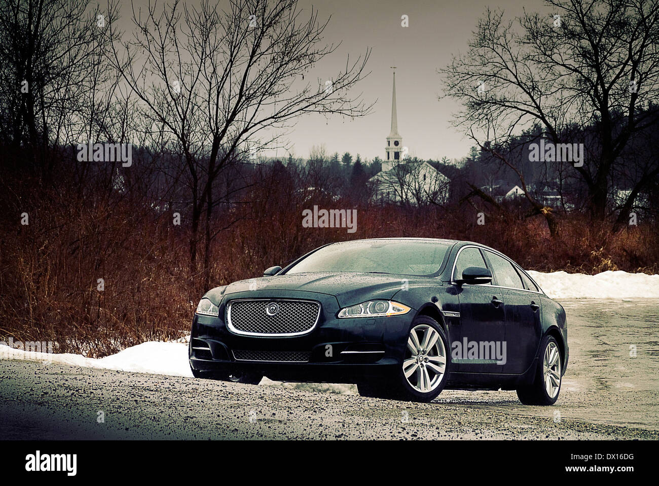 Jaguar XJ AWD dans Stowe au Vermont USA Banque D'Images