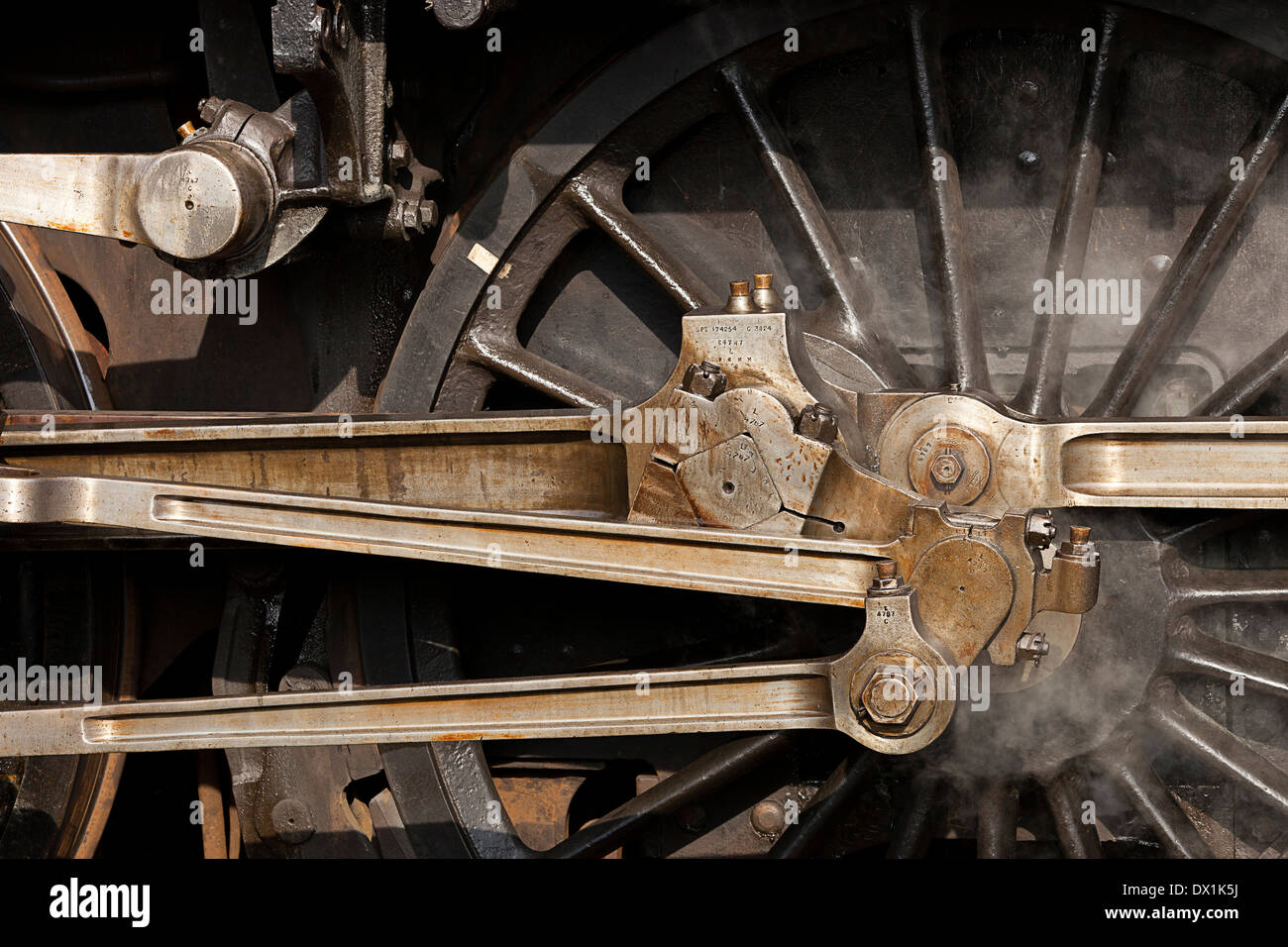 Détail d'un train à vapeur le moteur à Sheringham à Norfolk, Angleterre Banque D'Images