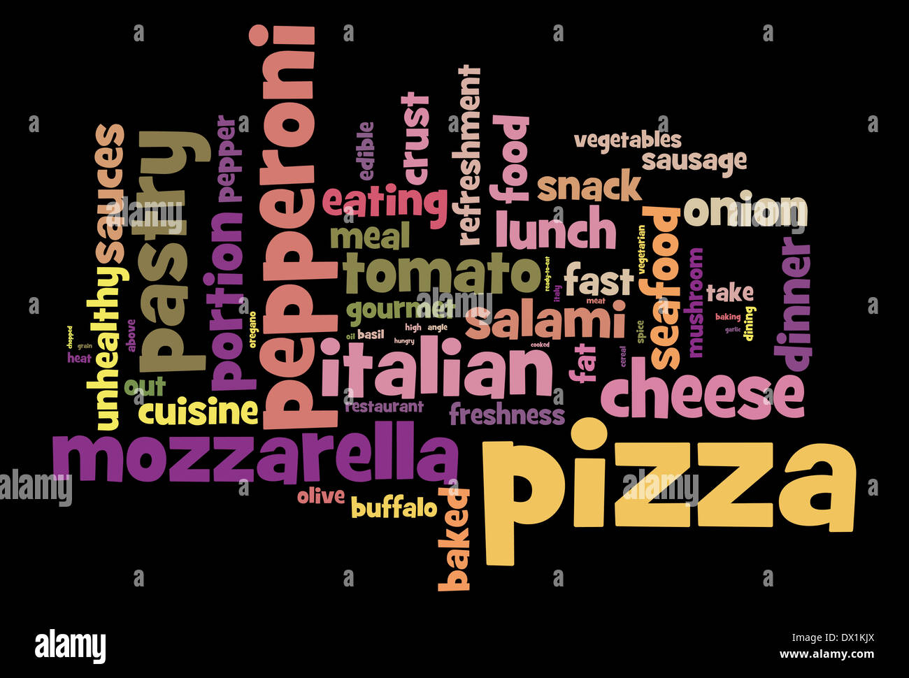 Nuage de mots Pizza conceptual image Banque D'Images
