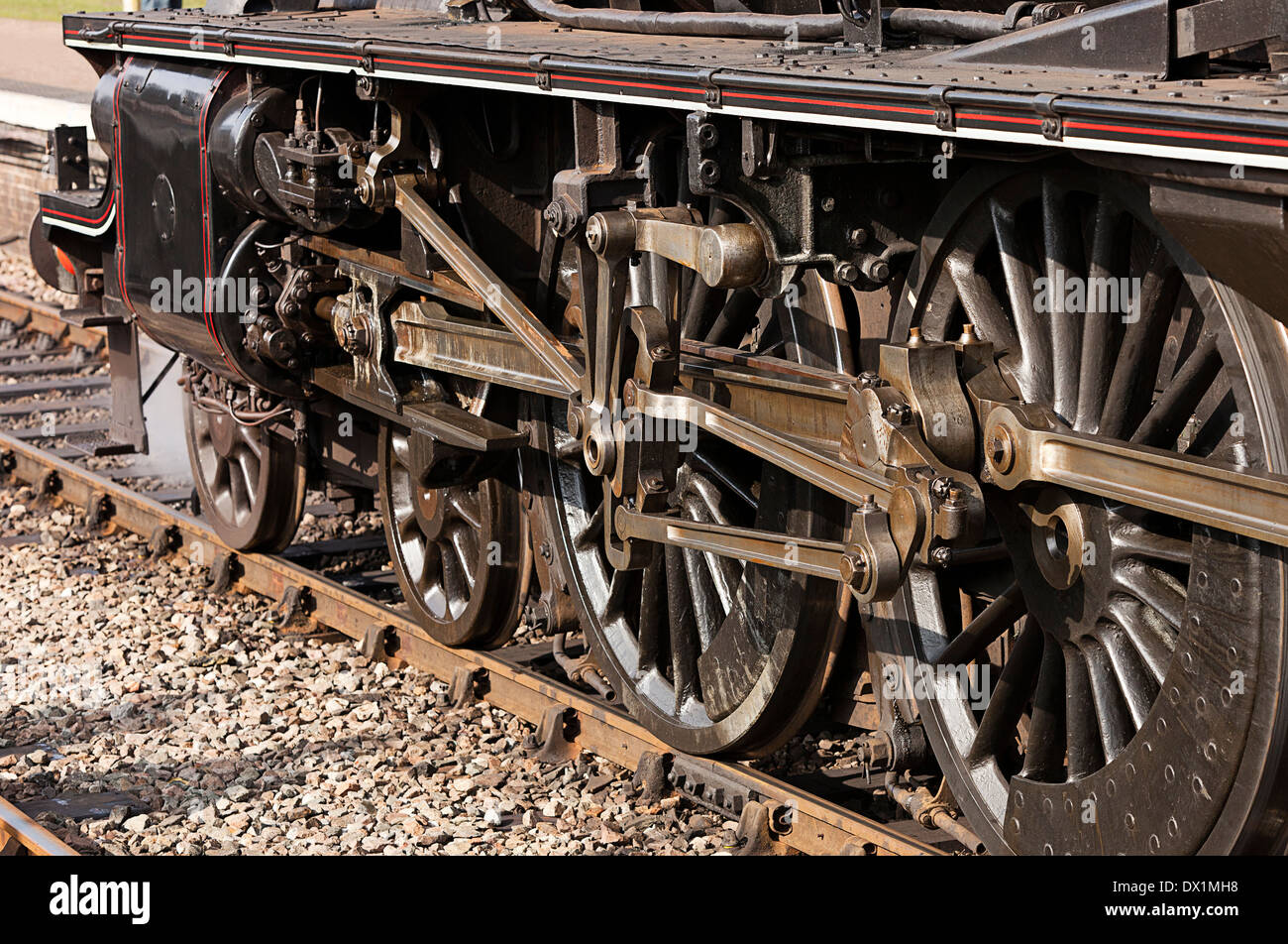 Détail d'un train à vapeur le moteur à Sheringham à Norfolk, Angleterre Banque D'Images