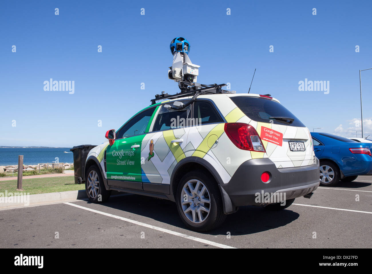 Un appareil photo Google Maps voiture garée au bord de la mer à Sydney Banque D'Images
