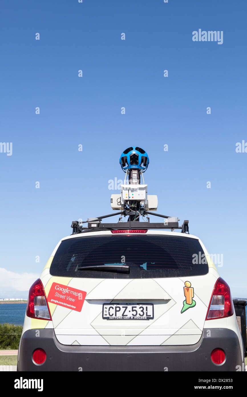 Un appareil photo Google Maps voiture garée au bord de la mer à Sydney Banque D'Images