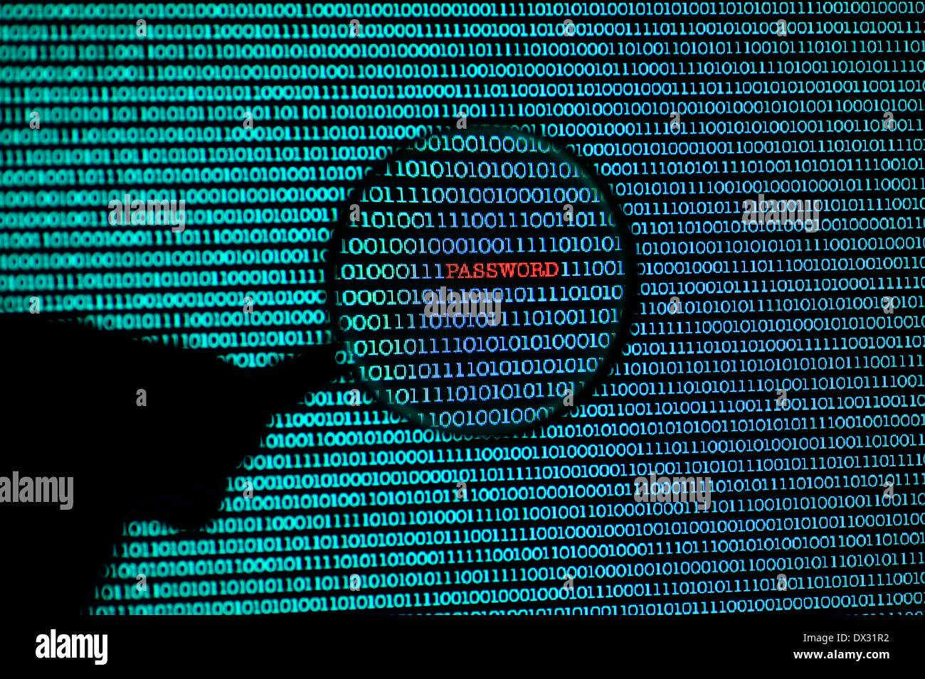 La cybercriminalité sécurité informatique Mot de passe Banque D'Images