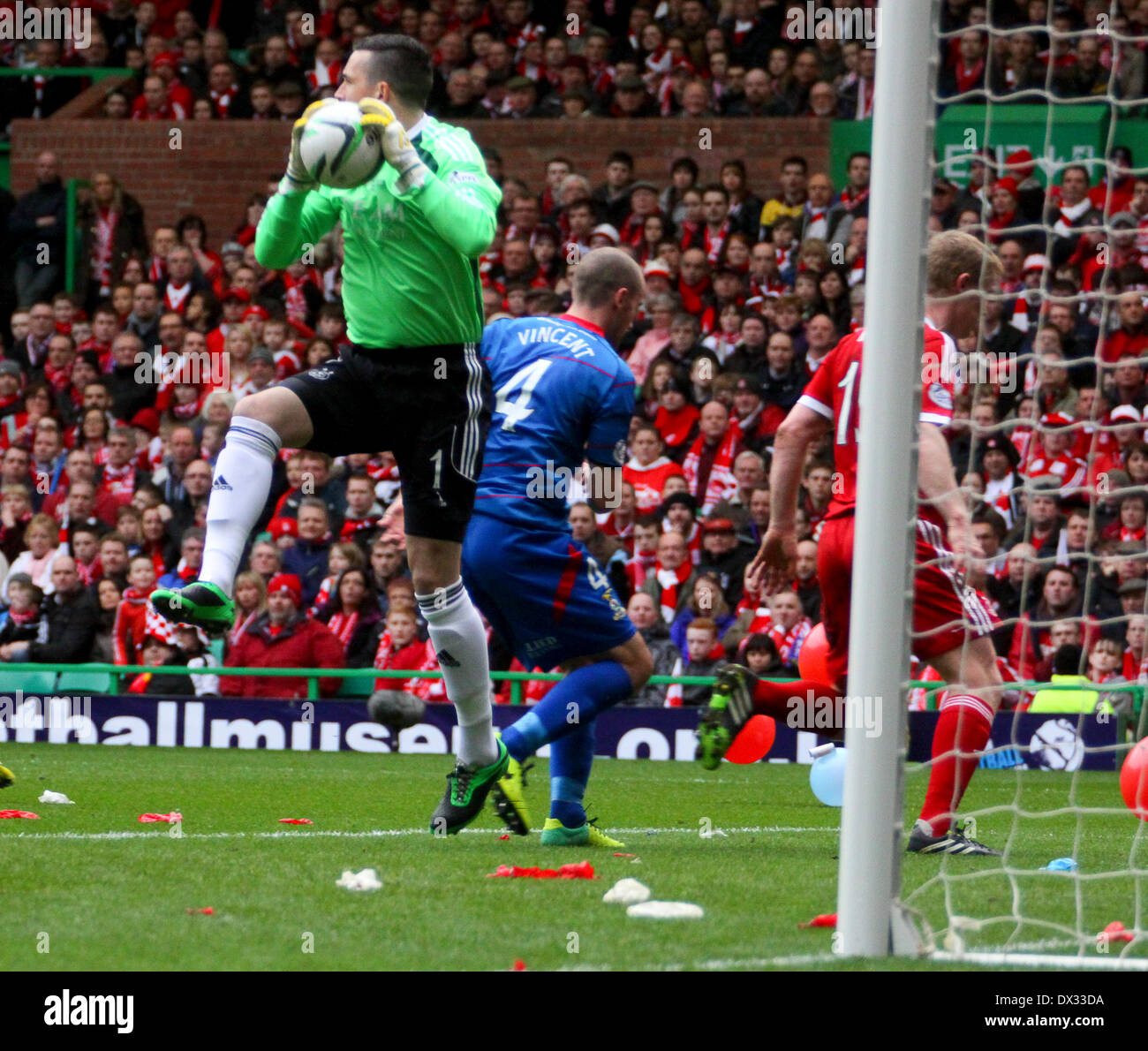 Glasgow, Ecosse. Mar 16, 2014. Jamie Langfield Aberdeen keeper en action lors de la finale de la coupe de la ligue écossaise entre Aberdeen et Inverness Caledonian Thistle FC FC au Celtic Park. Aberdeen a gagné 4-2 sur les pénalités. Credit : Action Plus Sport/Alamy Live News Banque D'Images