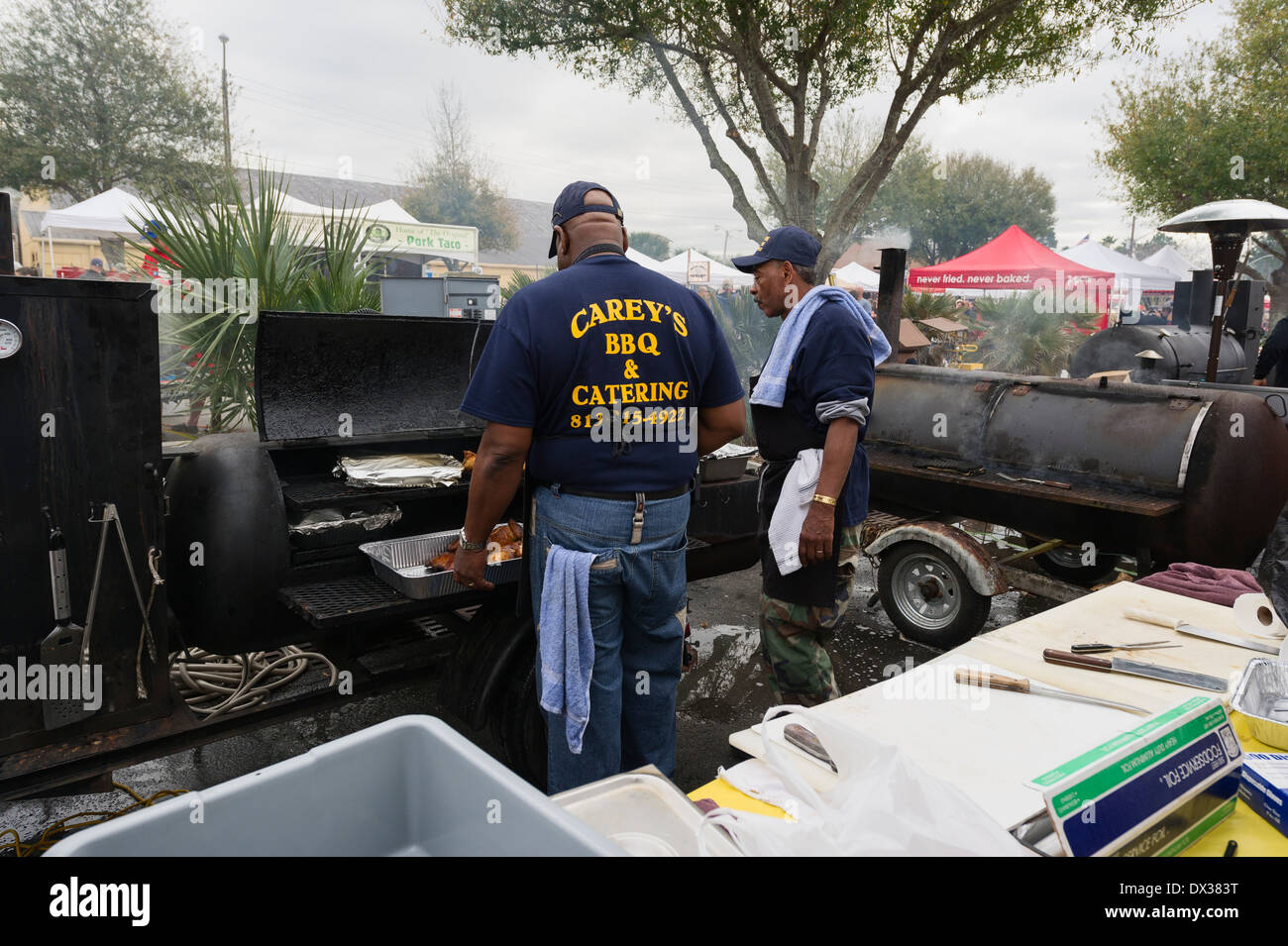 Lakeland Floride BBQ annuel Festival Cochon concours parrainé par Publix Supermarkets Banque D'Images