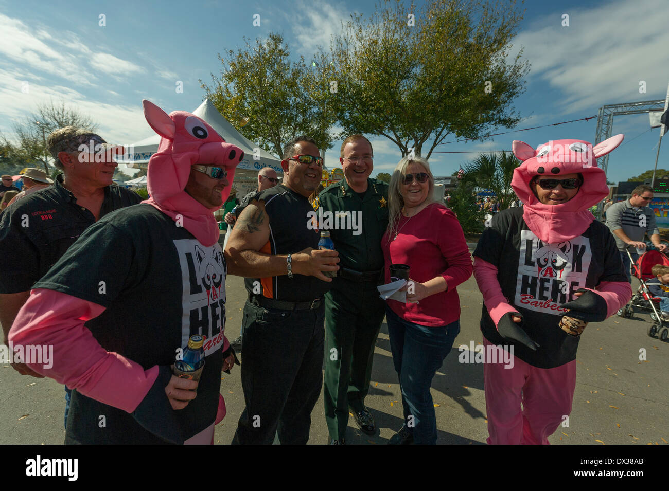 Florida Sheriff Grady Judd du bureau du shérif du comté de Polk en Floride le Porc BBQ Lakeland Festival. Banque D'Images