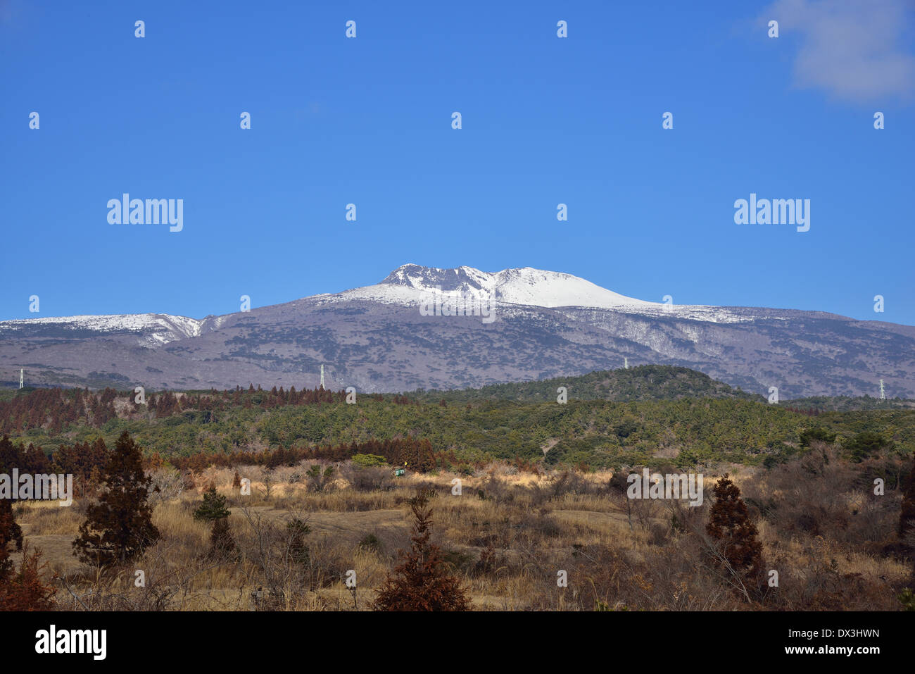 Vue sur Hanla en montagne l'île de Jéju, en Corée Banque D'Images