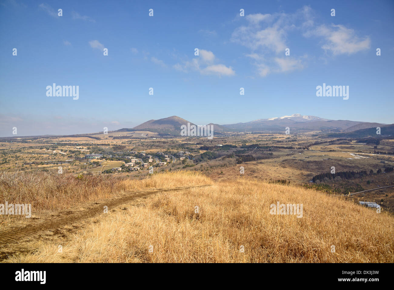 Montagne, vue de Hanla SaeByeol cône volcanique dans l'île de Jeju Banque D'Images