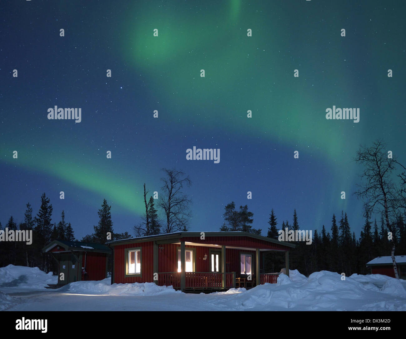 Northern Lights, Kiruna, Norrbottens Län, Laponie, Suède Banque D'Images