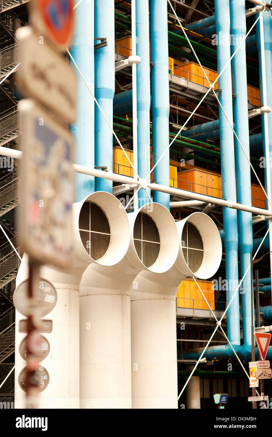 Centre Georges Pompidou détail architectural, Paris, France Banque D'Images