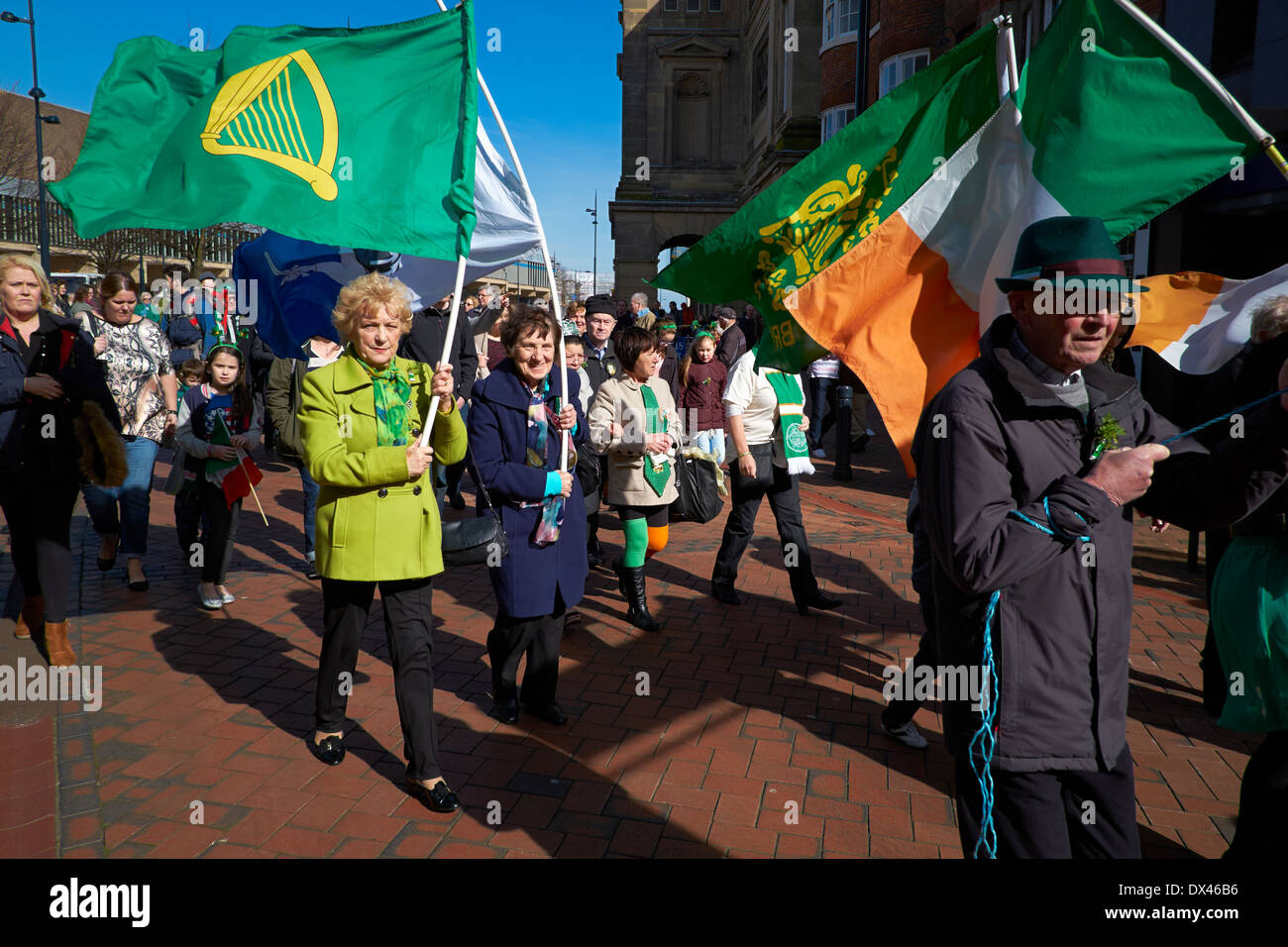St Patrick's Day Parade Derby England uk Banque D'Images