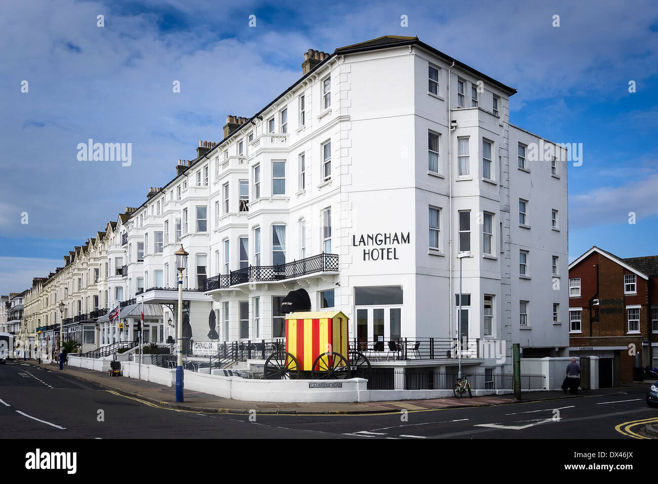 Langham Hotel Eastbourne en front de mer sur la promenade Sussex, UK Banque D'Images