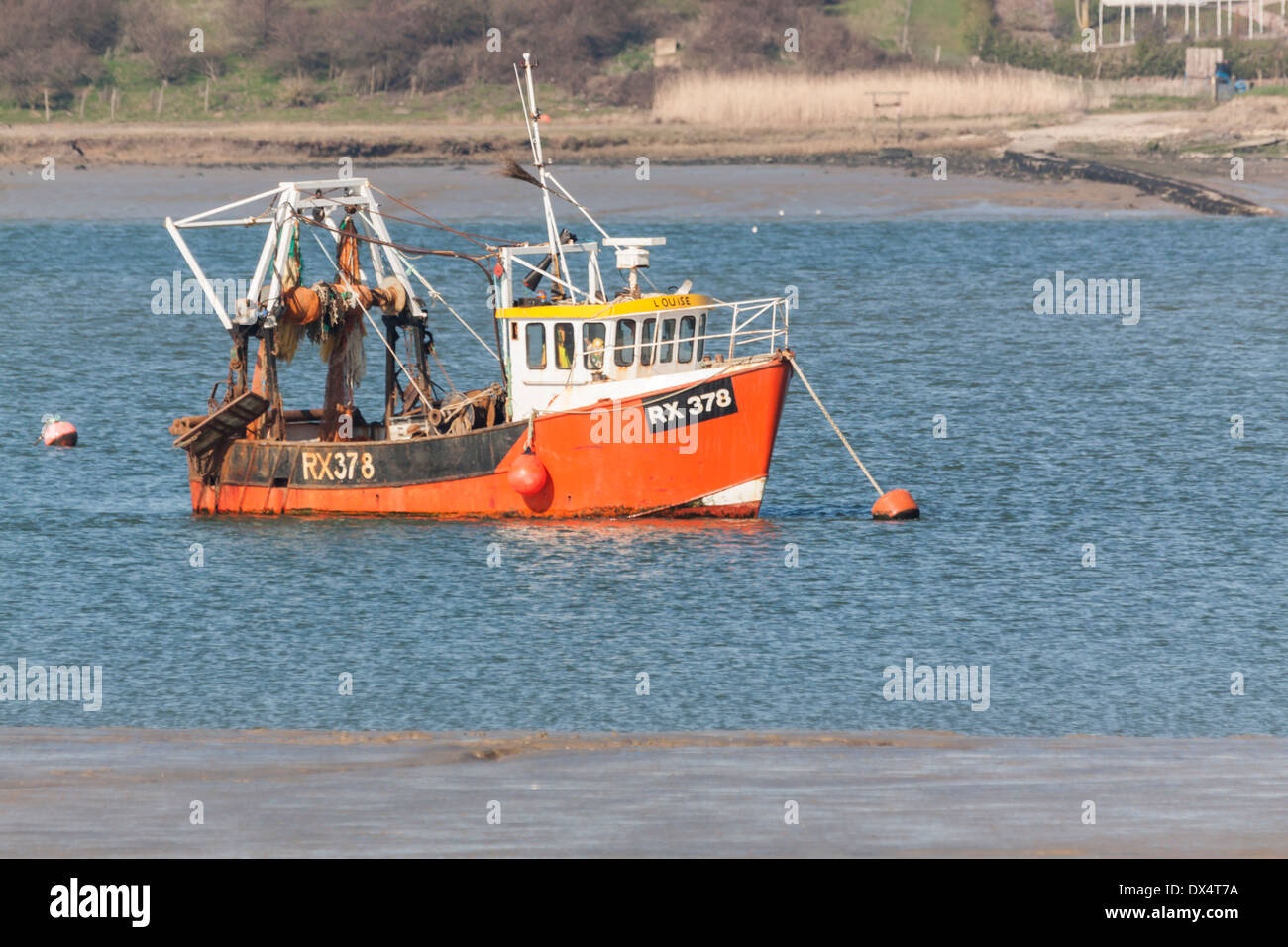 Bateau de pêche au Harty ferry près de Kent Oare Banque D'Images