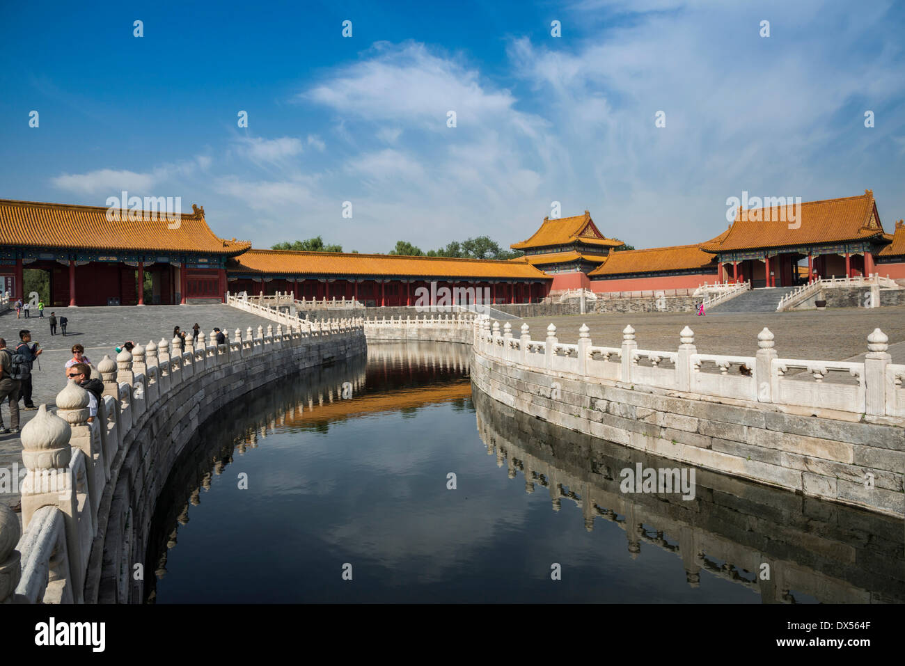 Canal dans le Palais Impérial, la Cité Interdite, Pékin, Chine Banque D'Images
