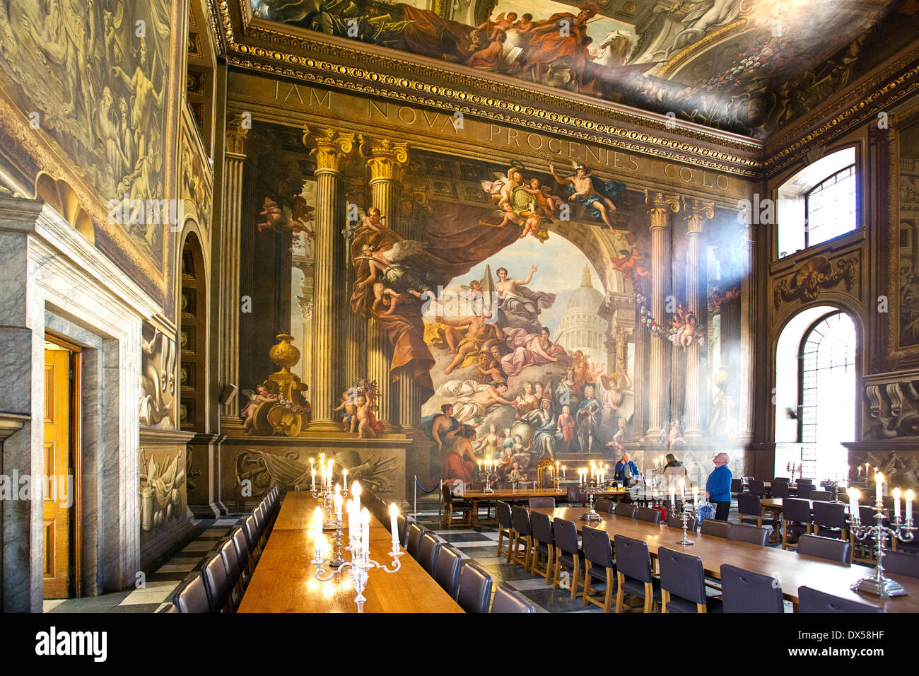 Tha Hall peint à Greenwich. La salle fait partie de l'Old Royal Naval College. Banque D'Images