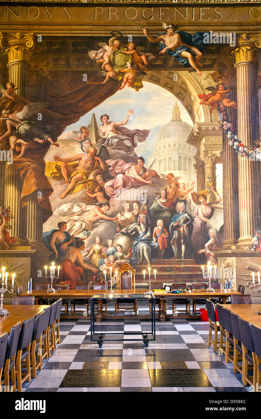 Tha Hall peint à Greenwich. La salle fait partie de l'Old Royal Naval College. Banque D'Images