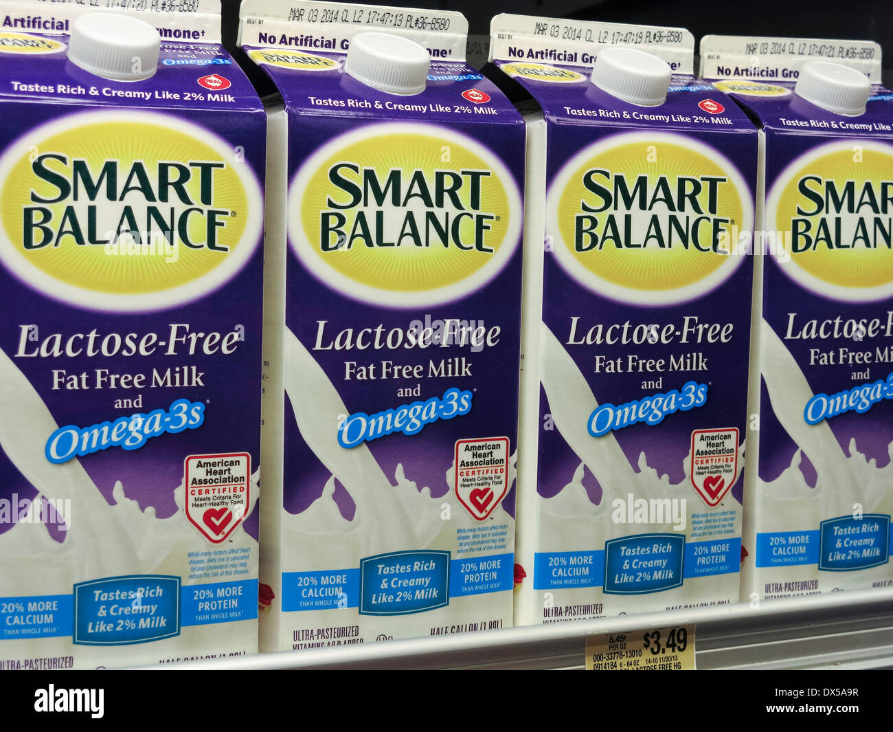 Marque Smart balance gratuitement du lait sans lactose -, Publix Super Marché à Tampa, Floride Banque D'Images