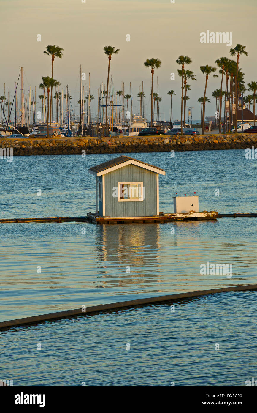 Cabane dans le port de Long Beach, Californie. Banque D'Images