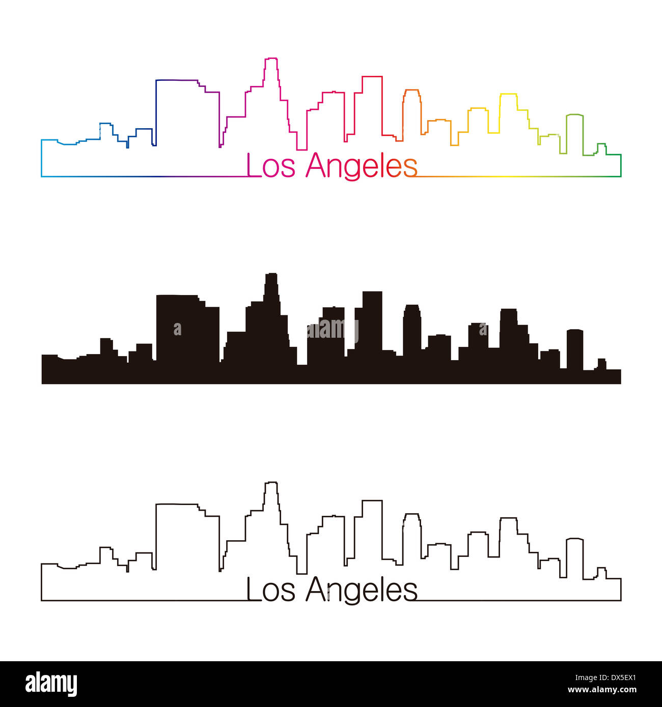 Los Angeles skyline style linéaire Banque D'Images