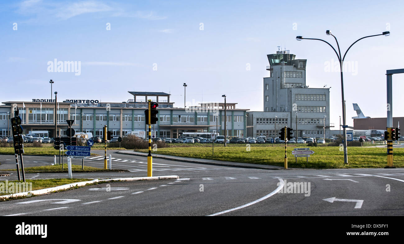 L'Aéroport International d'Ostende-bruges / Internationale Luchthaven, Bruges-ostende à Belgique Banque D'Images