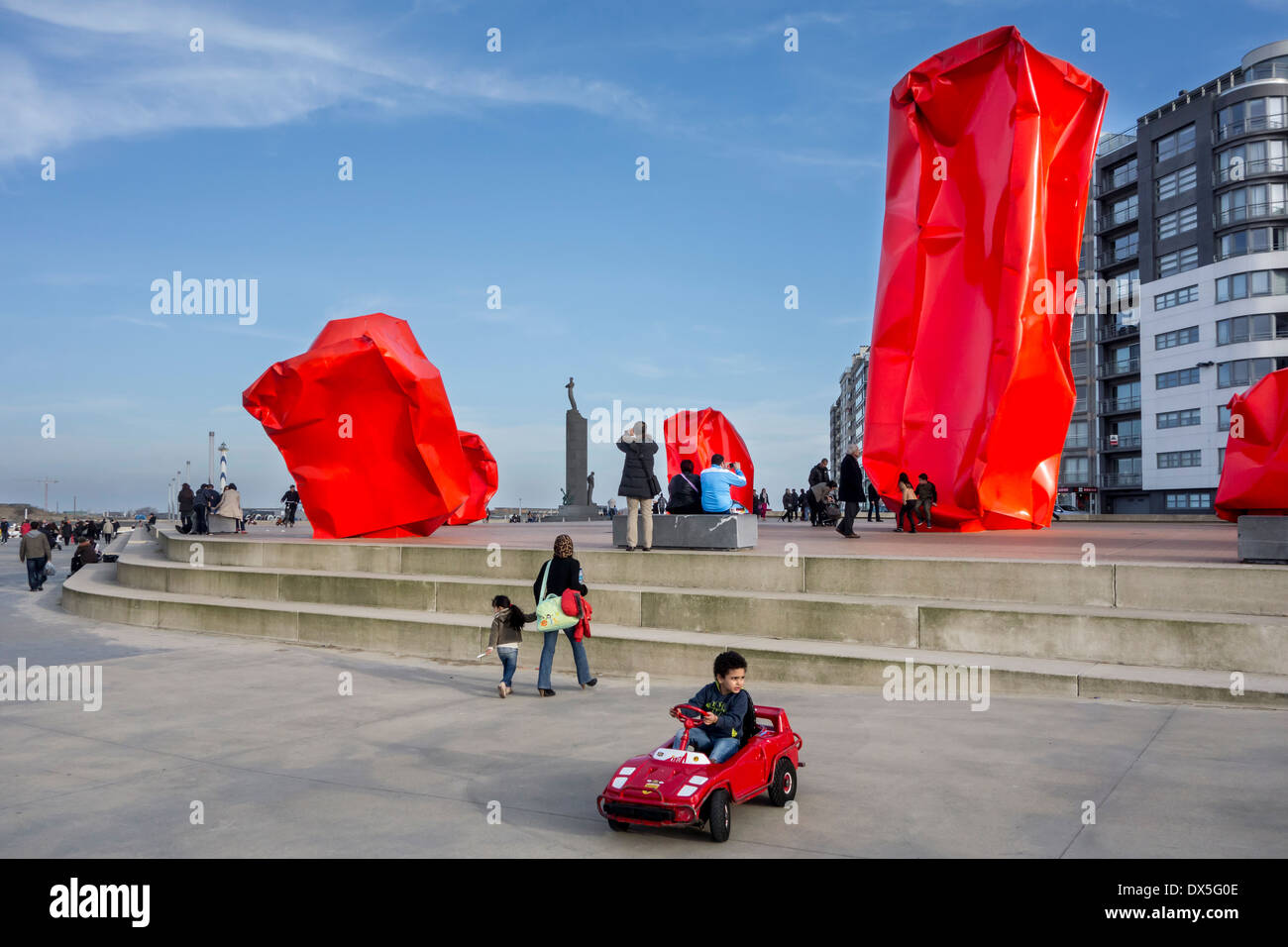 Le travail conceptuel de l'art Rock des étrangers par l'artiste Arne Quinze, Ostende, Belgique Banque D'Images