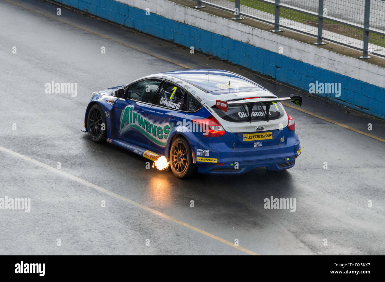 Donington Park, Royaume-Uni. 18 mars 2014. Fabrizio Giovanardi conduit sa Ford Focus ST lors de la journée des médias, le BTCC. © Gergo Toth/Alamy Banque D'Images