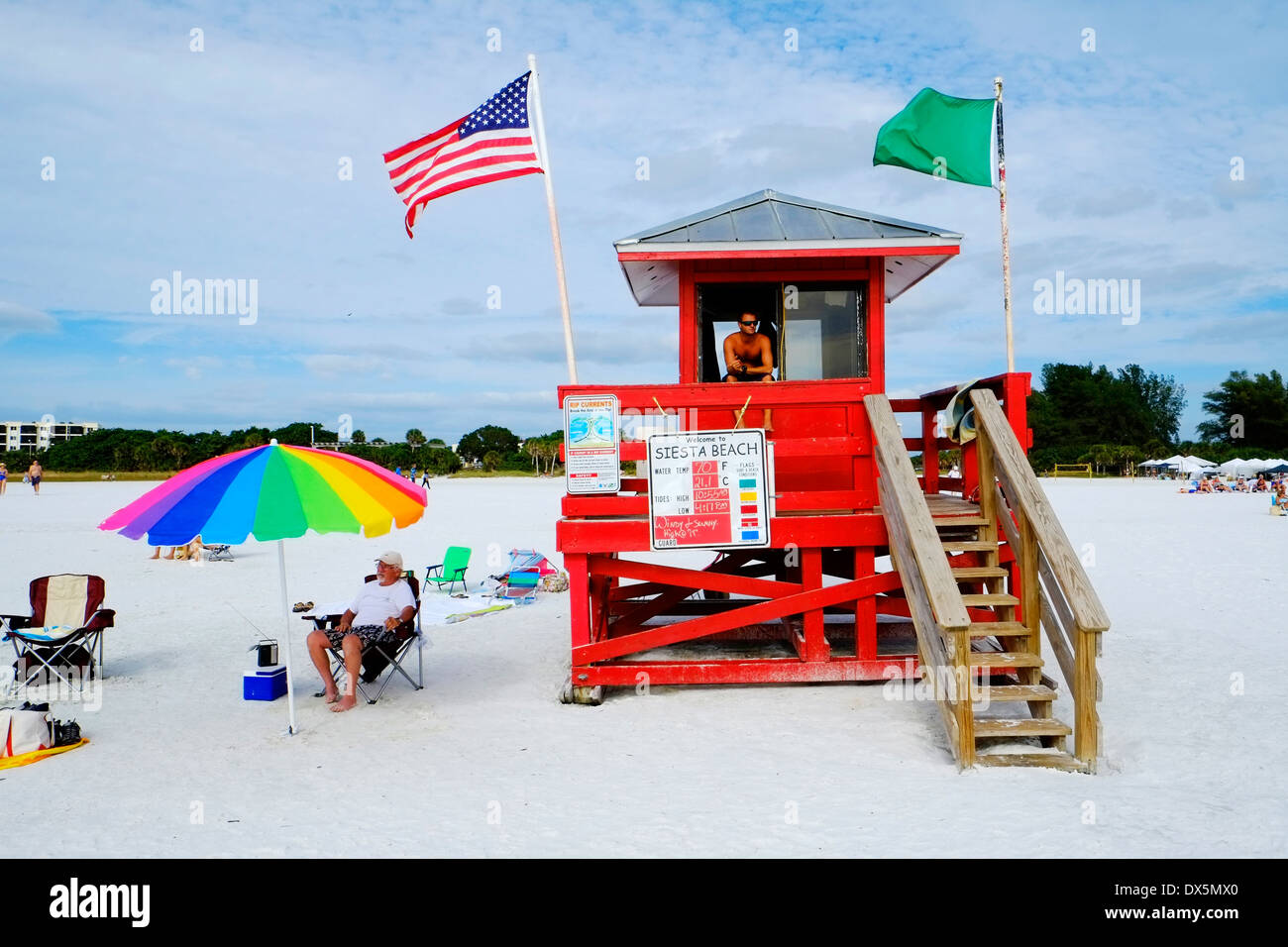 Station de garde vie Siesta Beach Sarasota Floride FL Banque D'Images