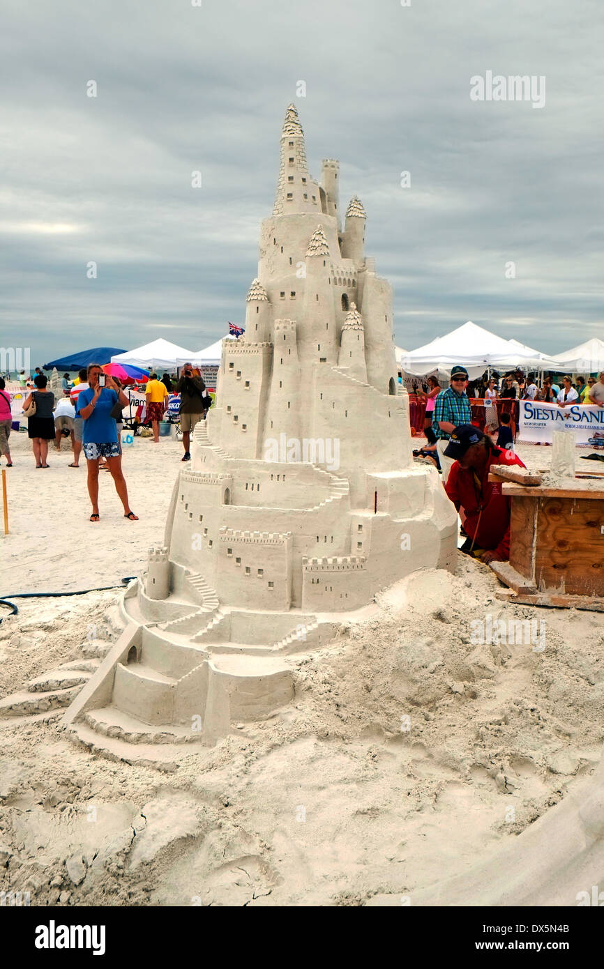 Floride Sarasota Siesta Key Crystal Classic Master Concours de sculpture de sable FL Banque D'Images