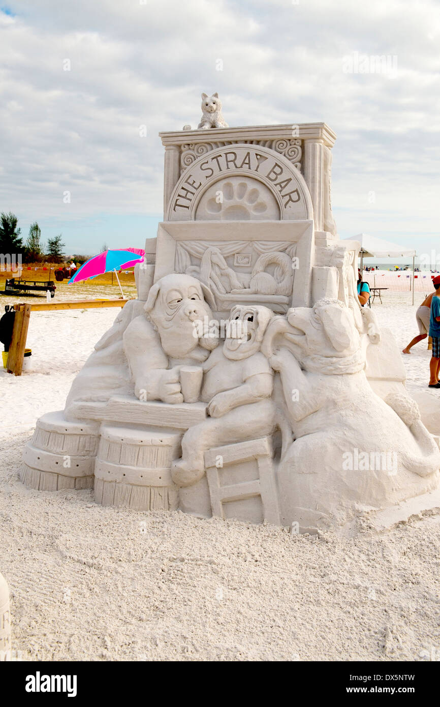 Floride Sarasota Siesta Key Crystal Classic Master Concours de sculpture de sable FL Banque D'Images