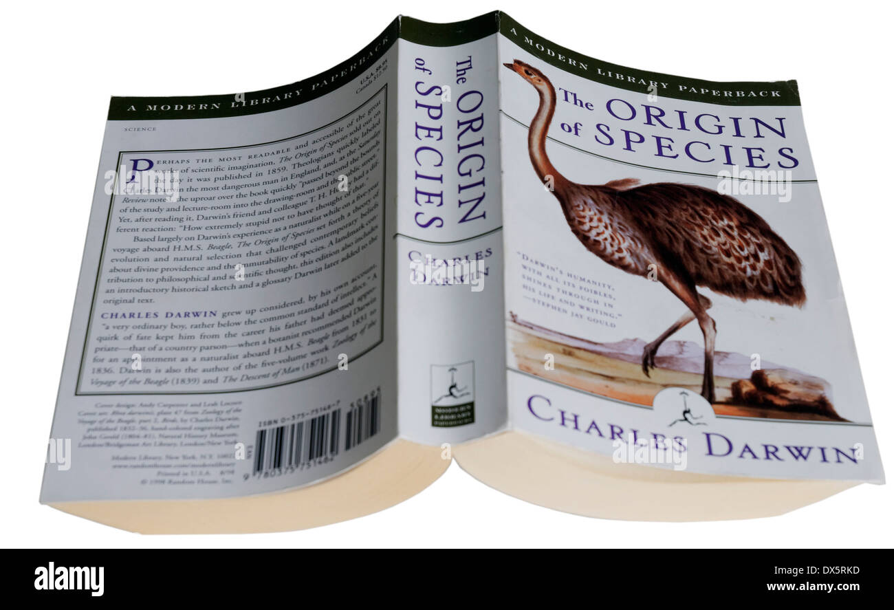 L'origine des espèces par Charles Darwin Banque D'Images