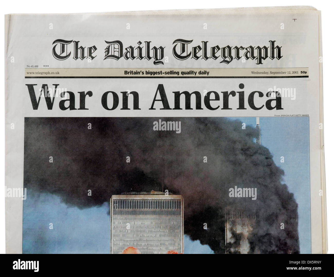Journal Anglais Annoncant Les Attentats Du 11 Septembre Sur New York Photo Stock Alamy