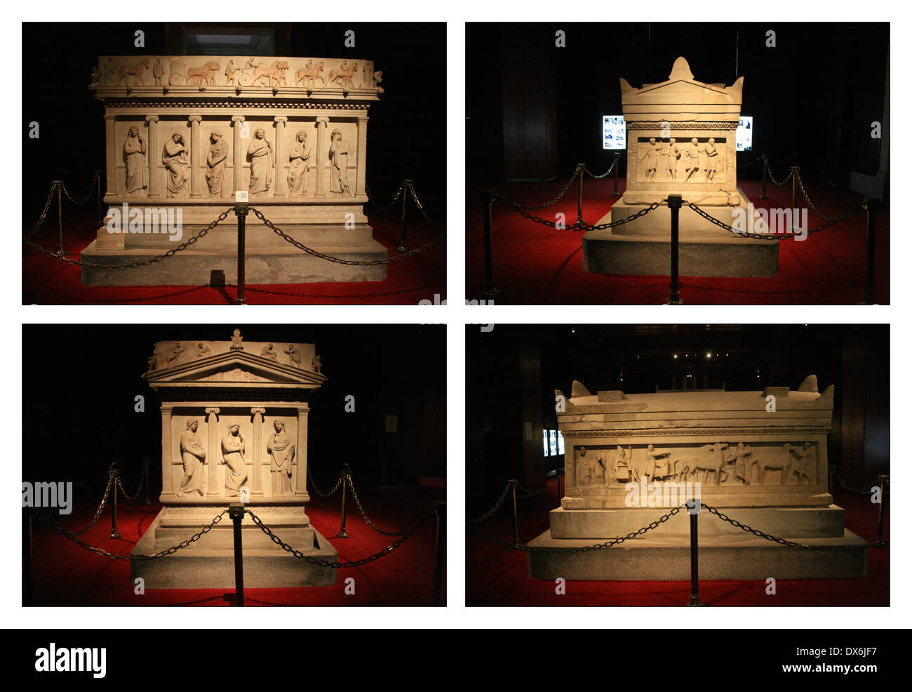 Sarcophages de pleurer les femmes et dans le Satrape archéologie Les musées d'Istanbul en Turquie Banque D'Images