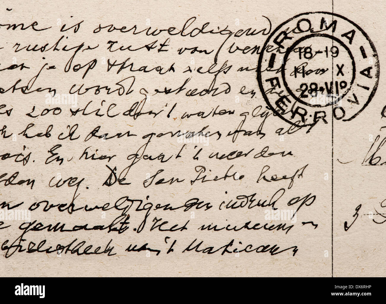 Ancienne lettre avec l'écriture en langue anglaise vintage. grunge background Banque D'Images