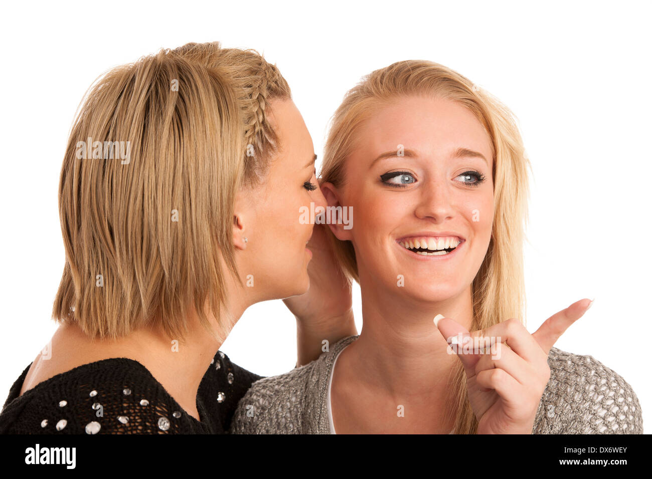 Pour chat - boutique femme sur l'oreille d'amis Banque D'Images