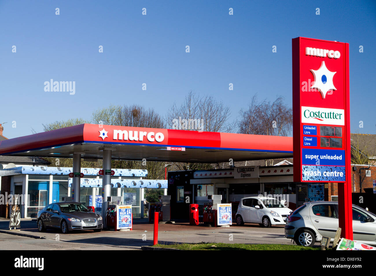 Murco station essence, Cardiff, Pays de Galles. Banque D'Images