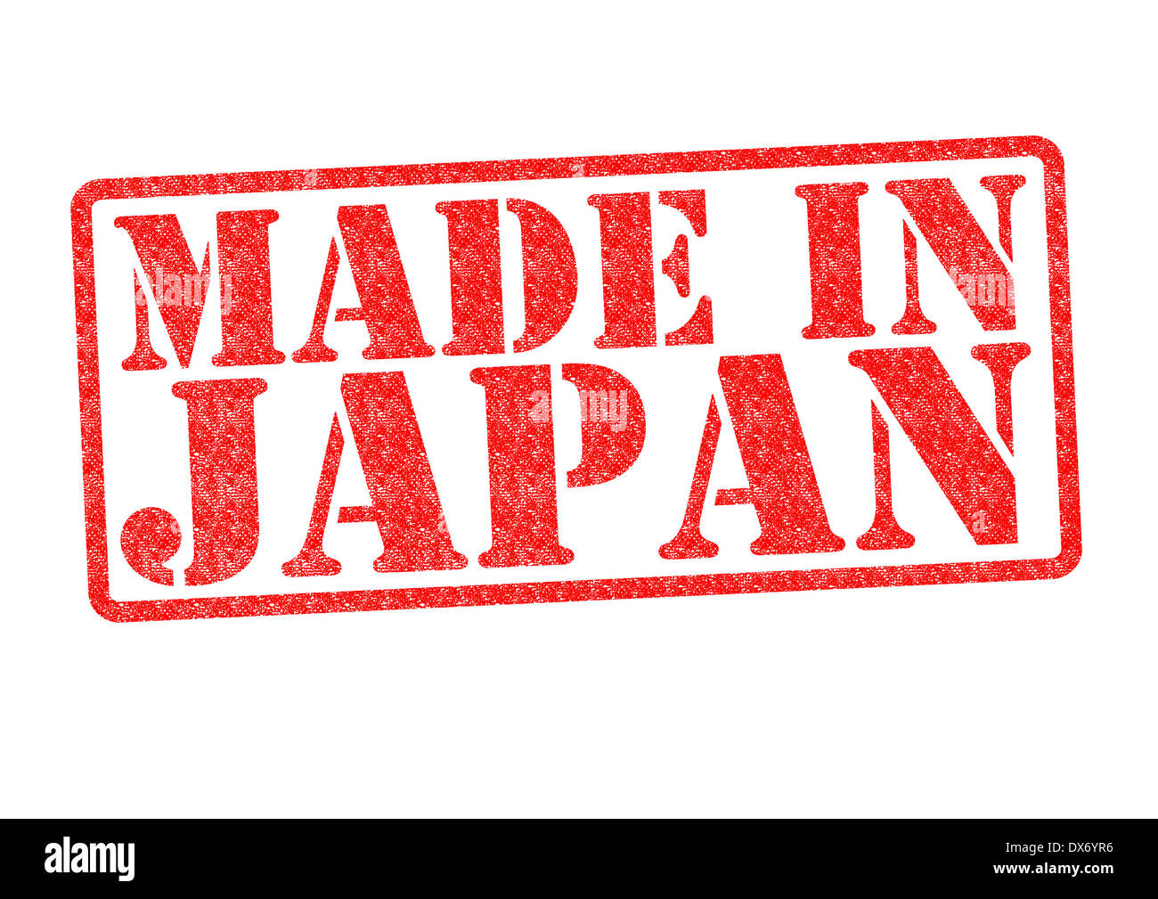 Fabriqué au Japon Tampon de caoutchouc sur un fond blanc. Banque D'Images