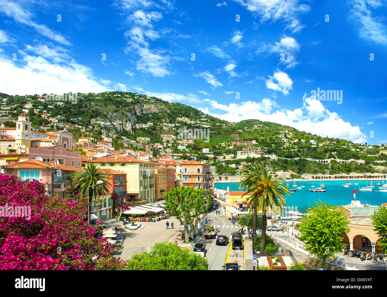 Reviera français de droit, et de la baie de Villefranche-sur-Mer près de Nice et Monaco. Banque D'Images