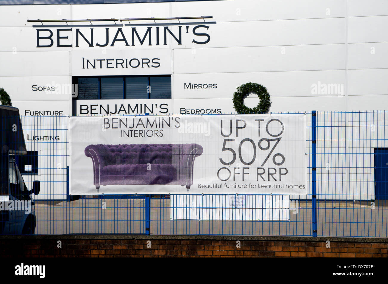 Benjamins Interiors store, Penarth Road, Cardiff, Pays de Galles. Banque D'Images